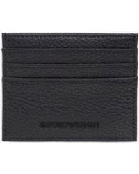 Emporio Armani - Rubberized Logo Leather Cardholder - Lyst
