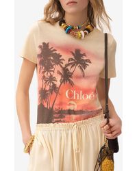 Chloé - Sunset And Logo Print T-Shirt - Lyst