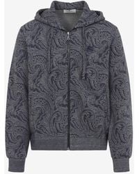 Etro - Paisley Print Zip-Up Hooded Sweatshirt - Lyst