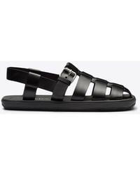 Prada - Interwoven Straps Leather Sandals - Lyst
