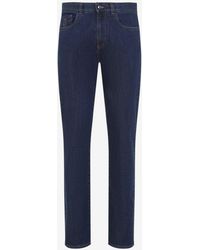 Canali - Logo Patch Slim-Leg Jeans - Lyst
