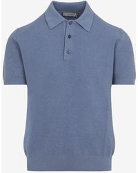 Canali - Ribbed Knit Polo T-Shirt - Lyst
