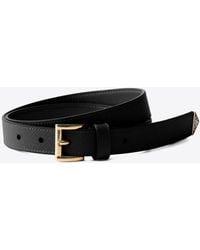 Prada - Saffiano Leather Buckle Belt - Lyst