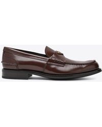 Prada - Brushed Leather Moccasins - Lyst