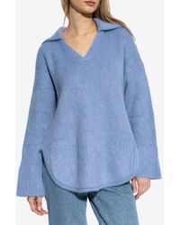 Loewe - Wool And Alpaca V-Neck Sweater - Lyst
