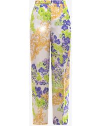 Versace - Floral Print Straight-Leg Pants - Lyst