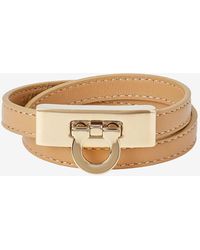 Ferragamo - Double-Wrap Calfskin Gancini Bracelet - Lyst