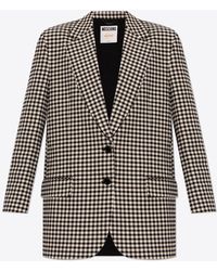 Moschino - Single-Breasted Gingham Check Blazer - Lyst
