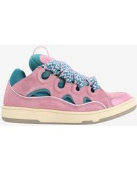 Lanvin - Curb Leather Low-Top Sneakers - Lyst
