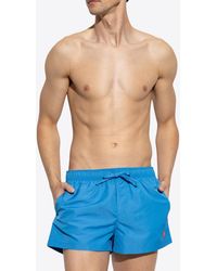 Versace - Embroidered Medusa Swim Shorts - Lyst