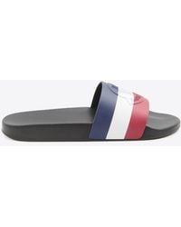 Moncler - Basile Striped Pool Slides - Lyst