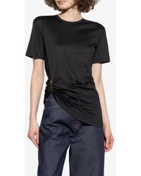 Versace - Safety Pin Draped Crewneck T-Shirt - Lyst