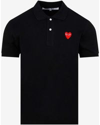 COMME DES GARÇONS PLAY - Embroidered Heart Polo T-Shirt - Lyst