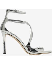 Jimmy Choo - Azia 95 Metallic Leather Sandals - Lyst