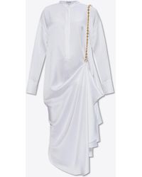 Loewe - Chain Detail Silk Midi Shirt Dress - Lyst