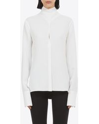 Ferragamo - Sash Collar Long-Sleeved Shirt - Lyst