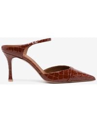 Malone Souliers - Uma 80 Croc-Embossed Leather Pumps - Lyst