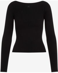Courreges - Logo-Embroidered Rib-Knit Sweater - Lyst