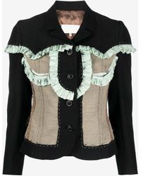Maison Margiela - Single-Breasted Patchwork Fitted Jacket - Lyst