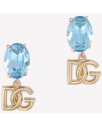Dolce & Gabbana - Rhinestone Clip-On Drop Earrings - Lyst
