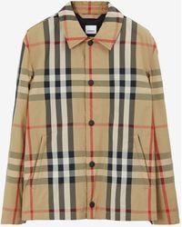 Burberry - Check-Pattern Shirt Jacket - Lyst