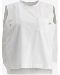 Sacai - Asymmetric Sleeveless Top - Lyst