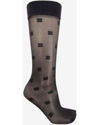 Ganni - Monogrammed Knee-High Socks - Lyst
