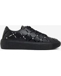 Versace - Perforated Studded Sneakers - Lyst
