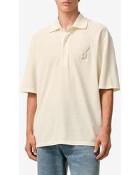 Ami Paris - Ami De Coeur Knitted Patch Polo T-Shirt - Lyst