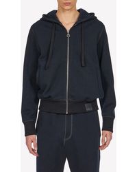 Ferragamo - Zip-Up Hooded Sweatshirt With Gancini Patch - Lyst