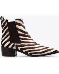 Tory Burch - Zebra Print Leather Ankle Boots - Lyst