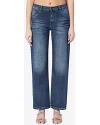 Marc Jacobs - Logo Print Washed-Effect Jeans - Lyst