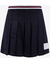 Thom Browne - Name Tag Pleated Mini Skirt - Lyst