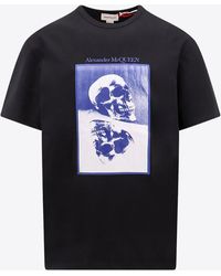 Alexander McQueen - Crew Neck Short Sleeve Regular Fit Cotton T-shirts - Lyst