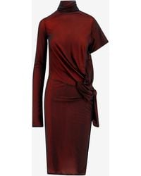 Maison Margiela - Asymmetric Draped Midi Dress - Lyst