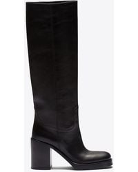 Prada - 90 Knee-High Leather Boots - Lyst