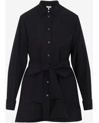 Loewe - Cotton Belted Blouse - Lyst