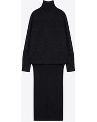 Givenchy - High-Low Turtleneck Wool-Blend Sweater - Lyst