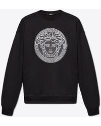 Versace - Medusa Embroidered Crewneck Sweatshirt - Lyst
