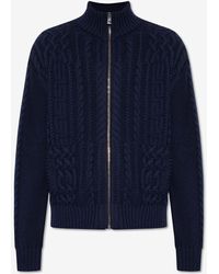 Versace - Medusa Cable-Knit Zip Sweater - Lyst