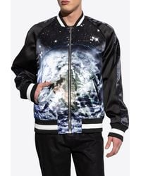 Balmain - Logo Planet Zip-Up Bomber Jacket - Lyst