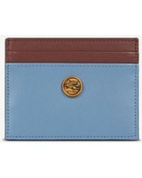 Etro - Small Two-Tone Leather Cardholder - Lyst