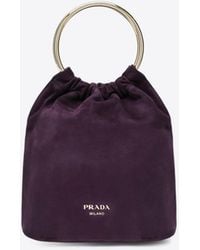 Prada - Mini Suede Bucket Bag - Lyst