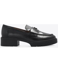 COACH - Leah Logo Plaque Leather Loafers - Lyst