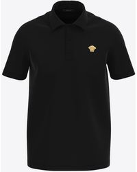 Versace - Medusa-Embroidered Polo T-Shirt - Lyst