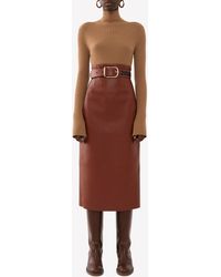 Chloé - High-Waist Leather Skirt - Lyst