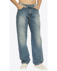 Balmain - Washed Straight-Leg Jeans - Lyst