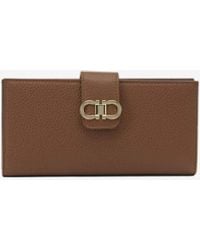 Ferragamo - Gancini Continental Leather Wallet - Lyst