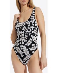 Balmain - Grape Print One-Piece Swimsuit - Lyst