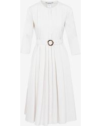 MAX MARA'S Pleated Sonni Belted Dress - White